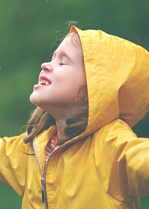 Girl in rain